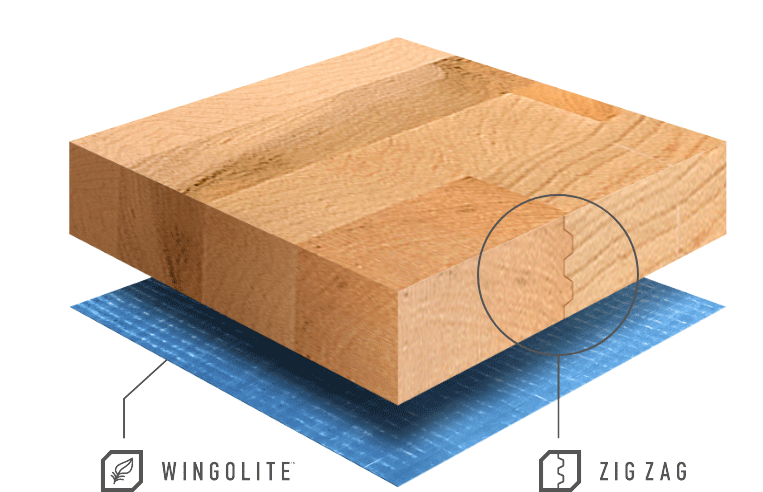 Échantillon de plancher Wingolite avec technologie Zig-Zag