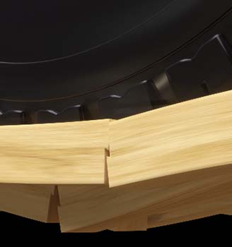 Image d'un plancher de semi-remorque en bois avec un joint conventionnel